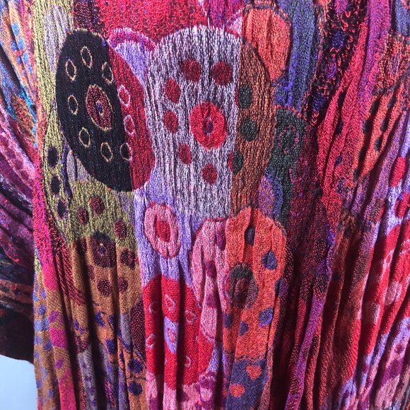 Vibrant Boho Art-to-Wear Shawl / Scarf — 100% Rayon — Made in India - Picture 2 of 12